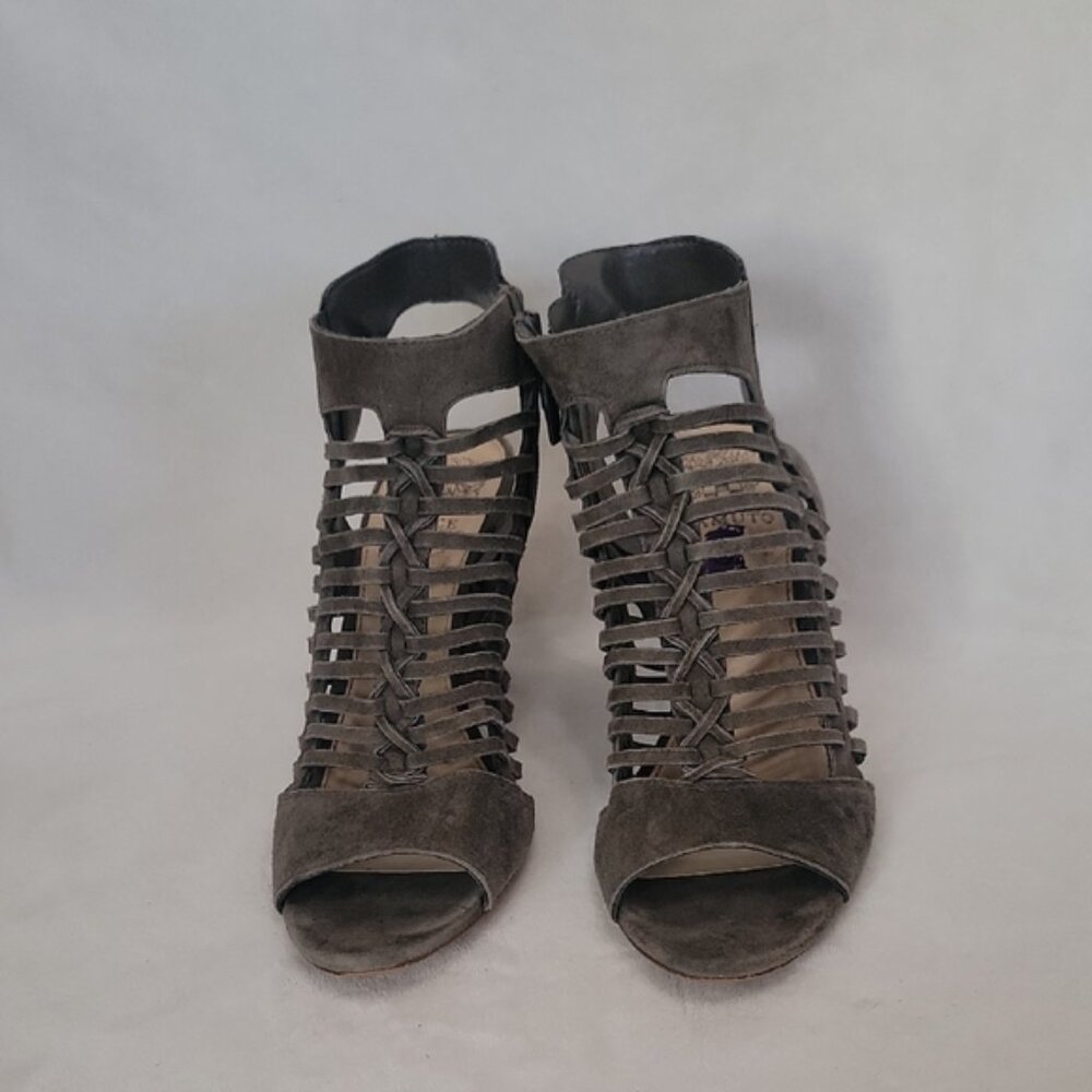 Vince Camuto Greenish Grey Open Toe Strappy Heels Size 8.5